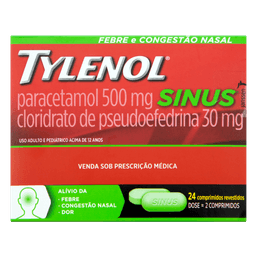 TYLENOL SINUS 500MG 24 CPRS