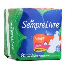 Absorvente S Livre Adapt Especial Suave C/Abas C/8