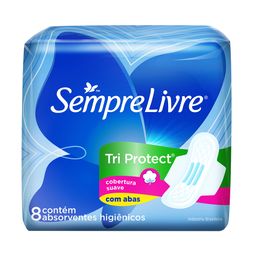 Absorvente S Livre Tri Protect Suave C/Abas C/8 @