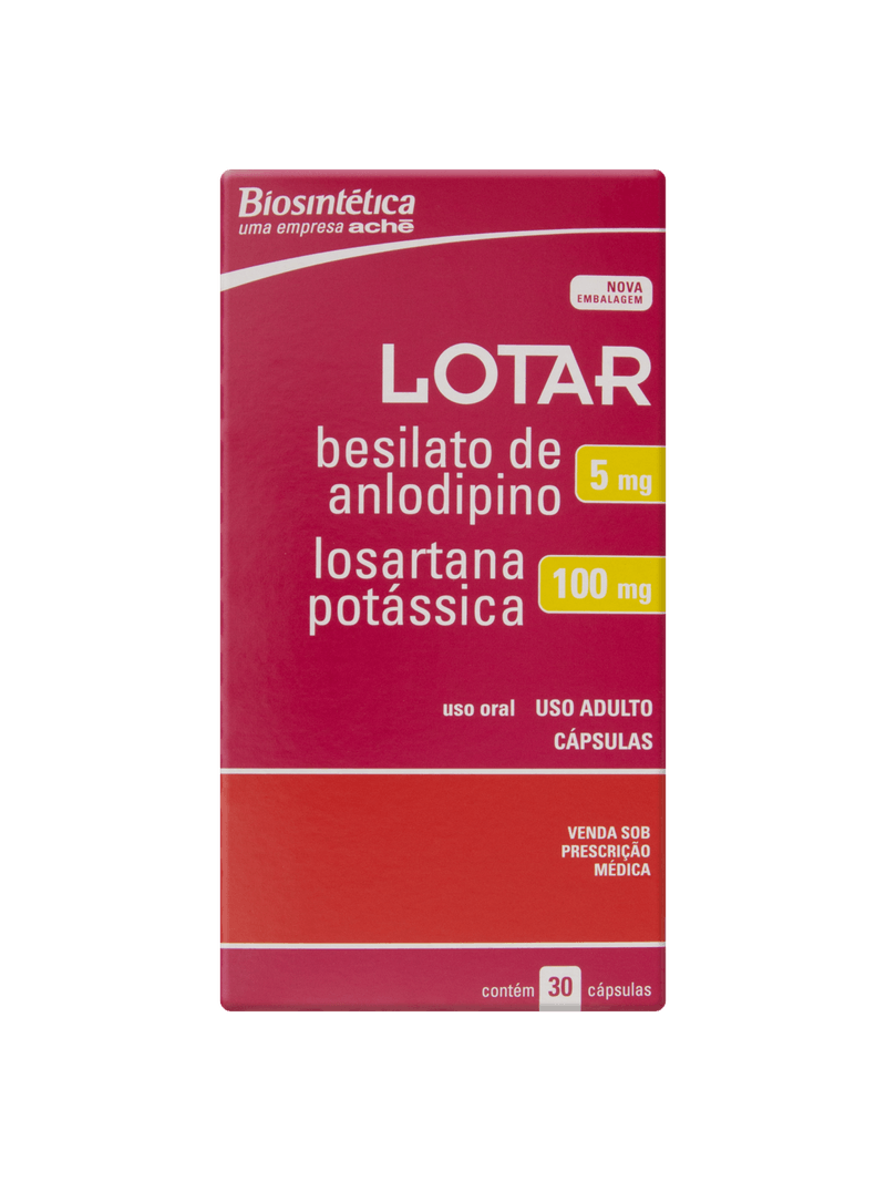 Comprar Lotar 5mg + 100mg, caixa com 30 cápsulas gelatinosas duras