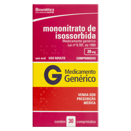 MONON. ISOSSORBIDA 20mg 30 CPRS - BIO(G)