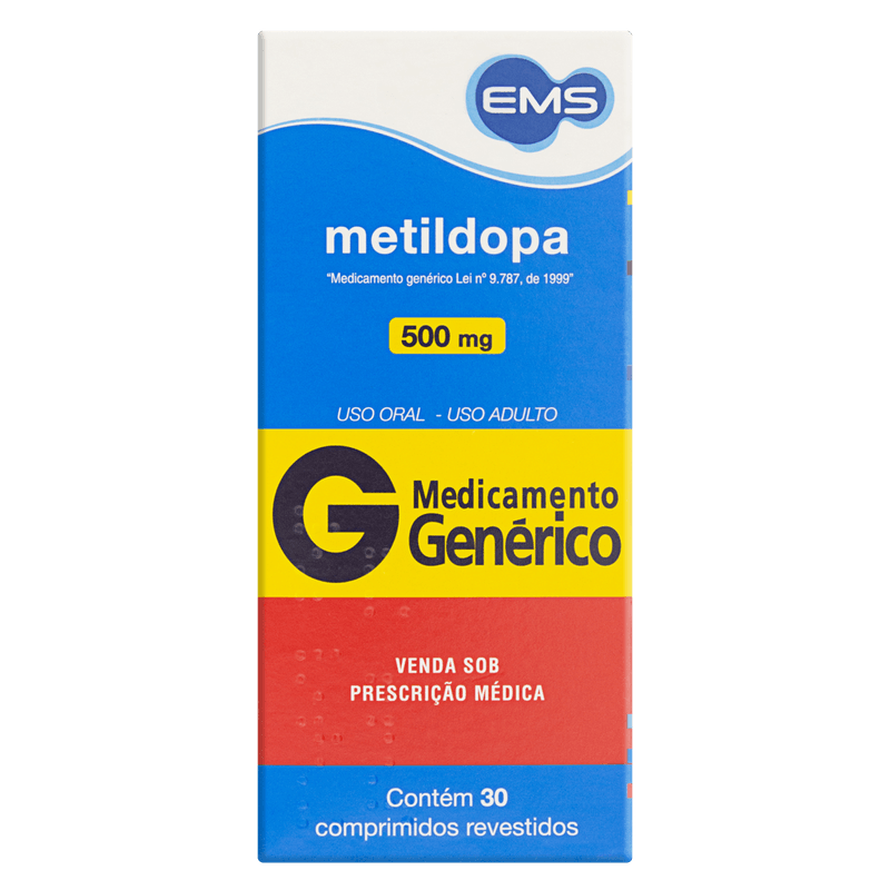 Metildopa 500mg Genérico EMS - 30 Comprimidos