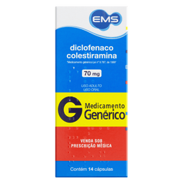 DICLO COLESTIRAMINA 70MG 14 CAPS - EMS(G)