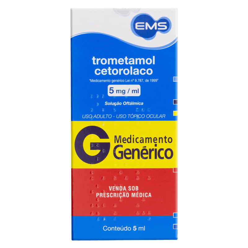 CETOROLACO TROMETAMOL SOL OFT 5MG - EMS(G)