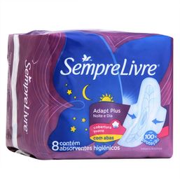 Absorvente S Livre Noturno Suave C/Abas C/8