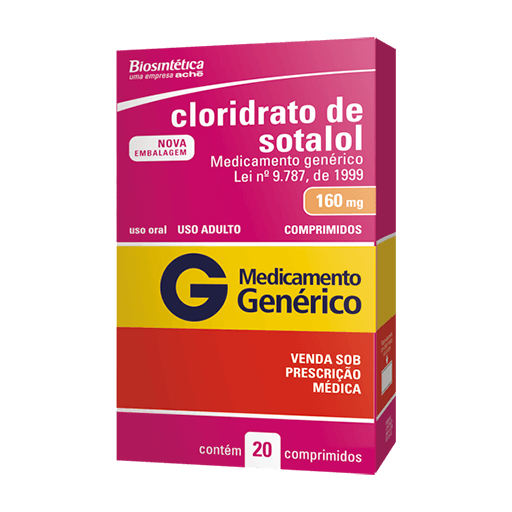 Cloridrato de Sotalol 160mg Genérico Biosinteti 20 Comprimidos