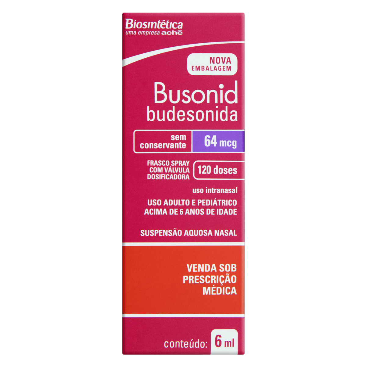 Busonid Aquoso Nasal 64mcg Biosenteti 120 Doses