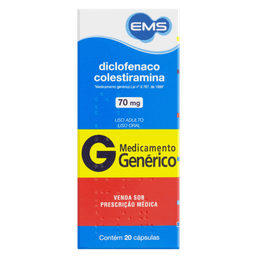 DICLO COLESTIRAMINA 70MG 20CAPS - EMS(G)