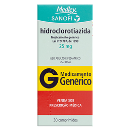 HIDROCLOROTIAZIDA 25MG 30 CPRS - MED (G) (P)