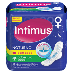 Intimus Absor Noturno Seca C/ Abas C/8