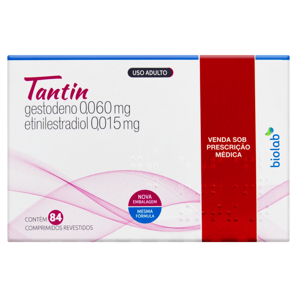 Tantin 0 060mg 0 015mg biolab 84 comprimidos