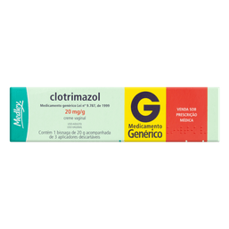 Clotrimazol 20mg Medley Creme Vaginal 20gr + 3 Aplicadores
