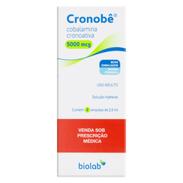 CRONOBE 5000MCG C/ 2 AMP 2,5ML INJ