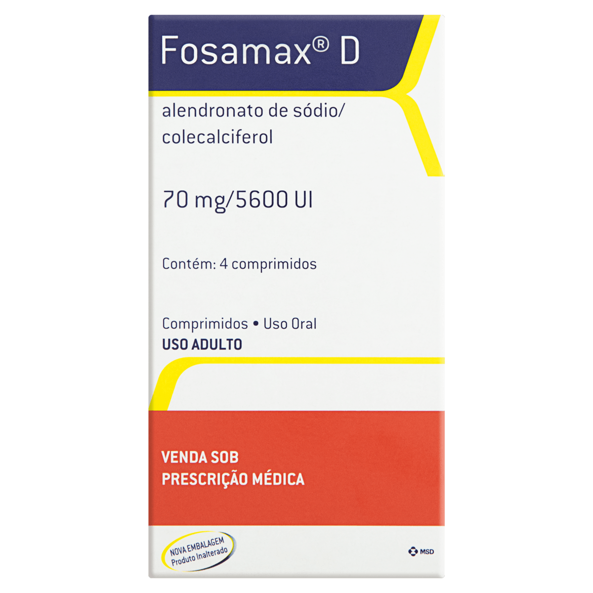 Fosamax D 70mg/5.600UI Merck 4 Comprimidos