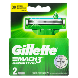 Carga Gillette Mach 3 Sensitive C/2