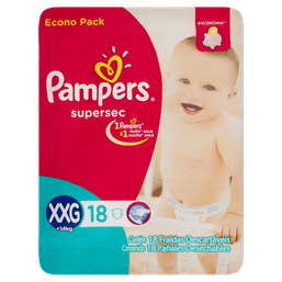 FRALDA PAMPERS SUPERSEC PACOTAO XXG 18 FR @