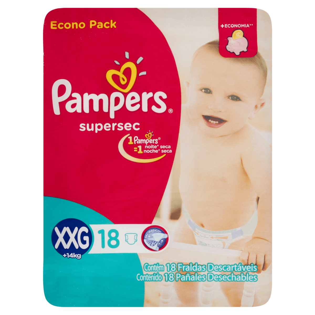 Fralda Pampers Supersec Pacotao Xxg 18 Fr