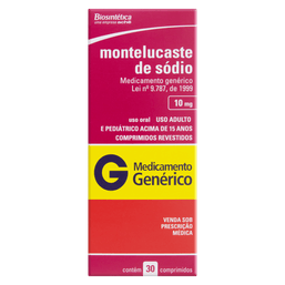 MONTELUCASTE SODICO 10MG 30 CPRS - BIO(G)