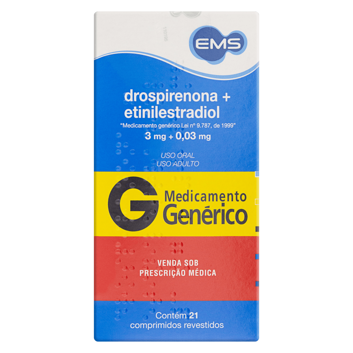 DROSPIRENONA 0,03MG +ETINILESTRAD 21 CPRS -EMS(G)