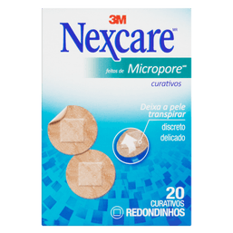 CURATIVO MICROPOROSO NEXCARE 20 UNDS REDONDO 3M
