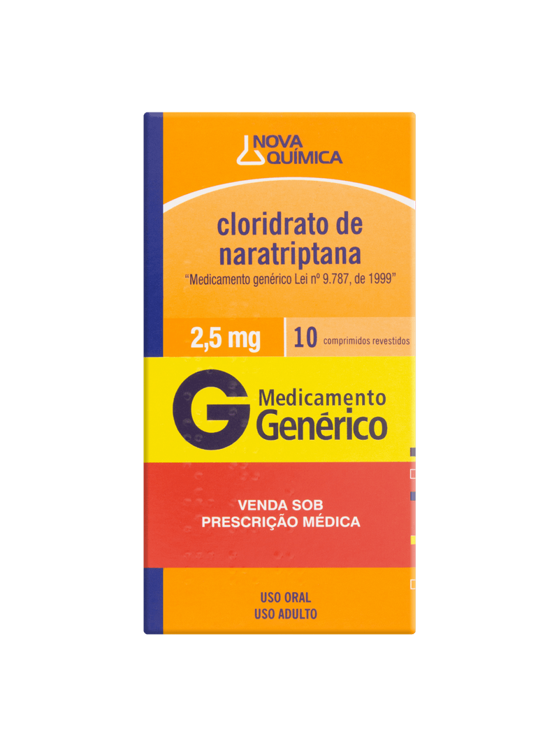 Cloridrato de Naratriptana 2,5mg Nova Química 10 Comprimidos