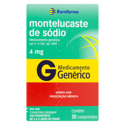 Montelucaste Sodico 4Mg 30Cprs Mast - Eur (G)