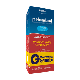 MEBENDAZOL 20MG SUSP 30ML  - GEO (G) @