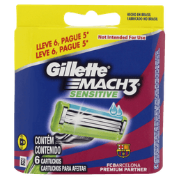 CARGA GILLETTE MACH 3 SENSITIVE C/6