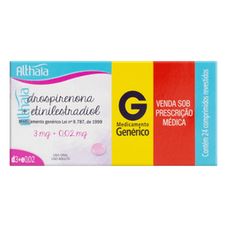 DROSPIRENONA+ 0,02MG ETINILESTRAD 24 CPRS - ALT(G)