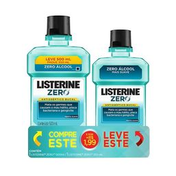 LISTERINE ZERO COOL MINT 500ML + 1,99 LEVE 250ML @