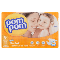 Pom Pom Fralda Protek Prot De Mae Jumbo G 26 Fr
