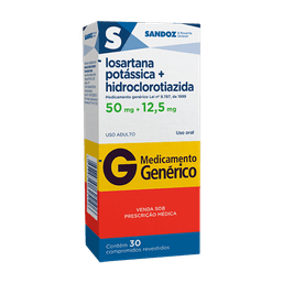 Losartana Pot.+Hidro.50+12,5Mg 30 Cprs - Sand (G)