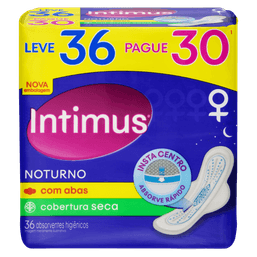 ABSOR INTIMUS NOTURNO SECA C/ ABAS C/36 @