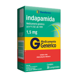INDAPAMIDA 1,5MG 30 CPRS - EUR(G)