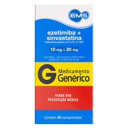 EZETIMIBA + SINVASTATINA 10/20MG 30 CPRS - EMS(G)