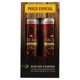 Desodorante Old Spice Aerosol Lenha 150Ml C/2