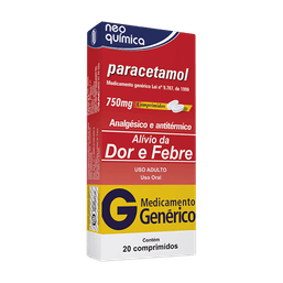 PARACETAMOL 750MG 20 CPRS - NEO (G) @