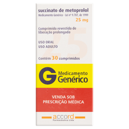 SUCC METOPROLOL XR 25MG 30CPRS - ACCORD (G)