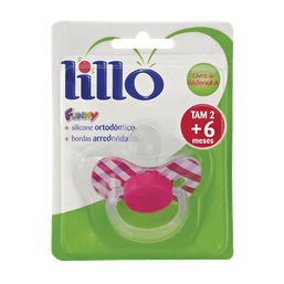 Lillo Chupeta Funny Xadrez Orto Sil 2 Rosa 621030