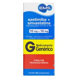 EZETIMIBA + SINVASTATINA 10/10MG 30 CPRS -EMS(G)