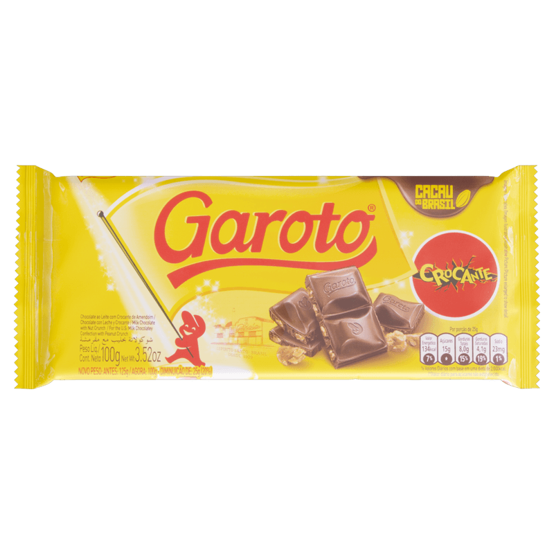 CHOCOLATE GAROTO CROCANTE TAB 100G