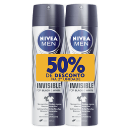 NIVEA DES AERO MEN BLACK WHITE 150ML 50% NA 2UN @