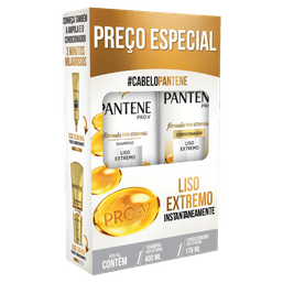 Shampoo Pantene 400Ml + Condicionador Liso Extremo 175Ml@