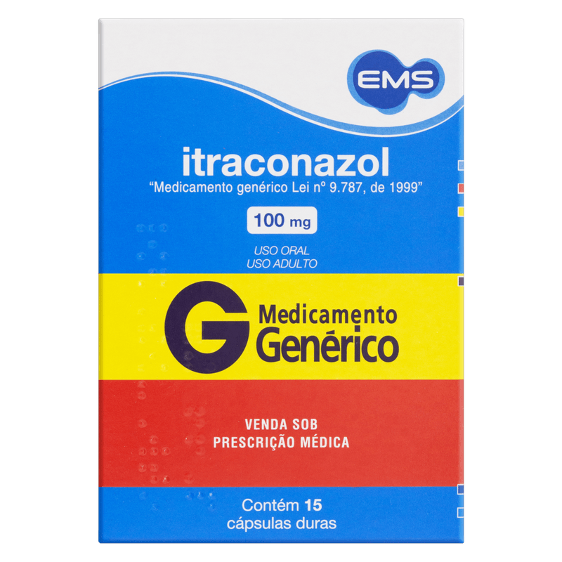 Itraconazol 100mg Genérico Ems 15 Cápsulas