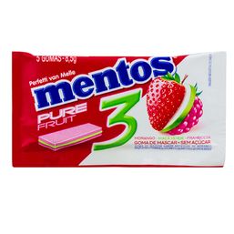Mentos Pure Fruit Mor/Maca/Framb 8,5G
