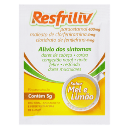 RESFRILIV MEL E LIMAO 400MG ENV 5G
