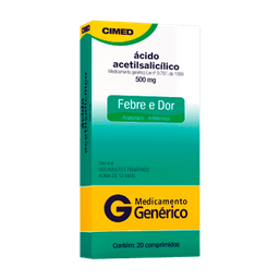 Acido Acetilsalicilico 500Mg 20 Cprs - Cimed (G)