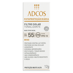 ADCOS FILTRO SOLAR TON BASE STICK FPS 55 BEIGE 17G