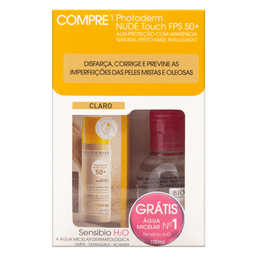PHOTODERM NUDE TOUCH FPS 50 + CLARO 40ML + GTRS SENSIBIO 100ML