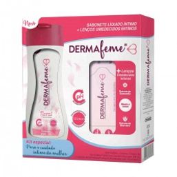 Dermafeme Kit Sabonete Intimo Floral 200Ml + Lenco Umed